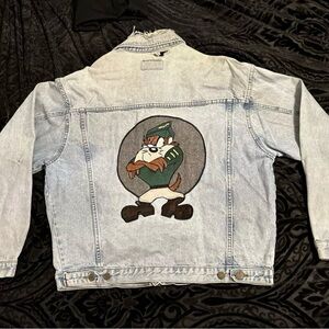 Unisex XL vintage topline Tasmanian devil denim jacket